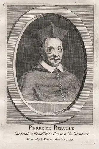 Pierre de Berulle - Pierre de Berulle (1575-1629) mystic Mystiker cardinal Kardinal theologien Portrait gravur