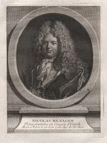 Nicolas Menager - Nicolas Mesnager (1658-1714) Politiker politicien Frankreich Portrait