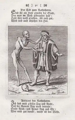 Der Tod zum Ratsherrn -   councilor Totentanz dance of death