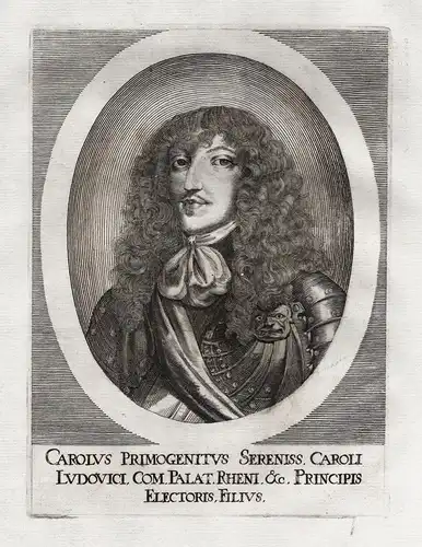 Carolus Primogenitus - Karl II. von der Pfalz (1651-1685) Kurfürst Pfalzgraf Heidelberg Portrait