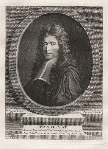 Jean Domat - Jean Domat (1625-1696) Jurist avocat Anwalt lawyer gravure Portrait