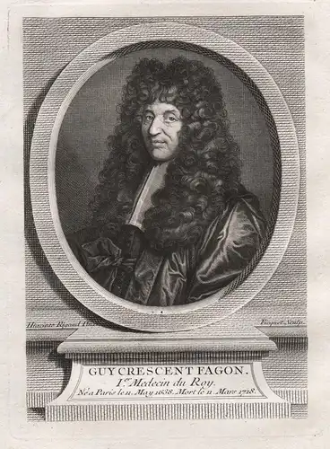 Guy Crescent Fagon - Guy-Crescent Fagon (1638-1718) botanist physician Arzt Botaniker doctor botanist gravure