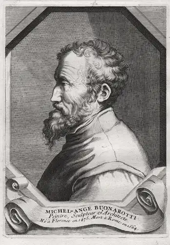 Michel-Ange Buonarotti - Michelangelo Buonarroti (1475-1564) painter architect sculptor Portrait