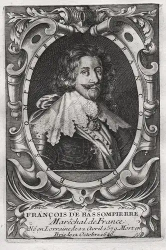 Francois de Bassompierre - Francois de Bassompierre (1579-1646) Marquis marechal Portrait gravure