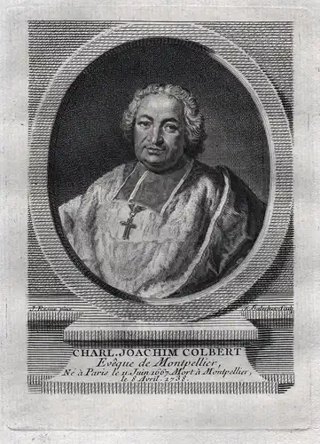 Charl. Joachim Colbert - Charles Joachim Colbert de Croissy (1667-1738) bishop of Montmpellier /  Bischof Mont