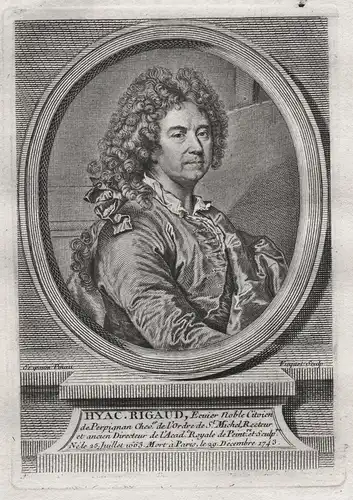 Hyac. Rigaud - Hyacinthe Rigaud (1659-1743) painter peintre Maler Perpignan Paris Portrait gravure