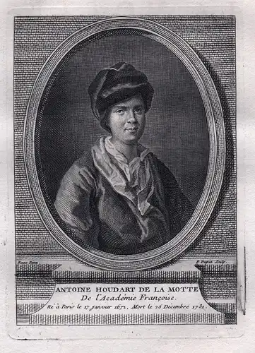 Antoine Houdart de la Motte - Antoine Houdar de la Motte (1672-1731) ecrivain Portrait