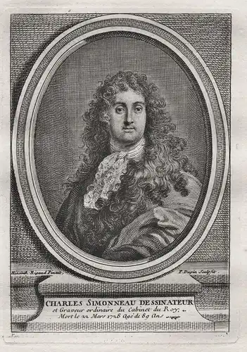 Charles Simonneau - Charles Louis Simonneau (1645-1728) dessinateur engraver graveur Orleans Paris Portrait gr