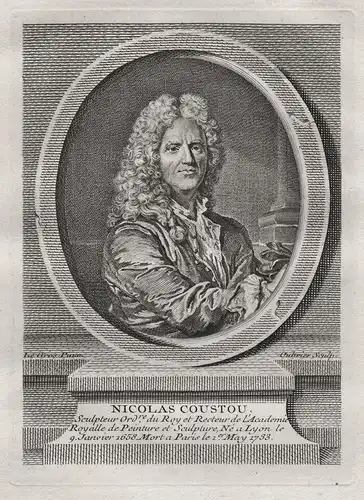 Nicolas Coustou - Nicolas Coustou (1658-1733) Lyon, Paris sculpteur sculptor Bildhauer Portrait gravure