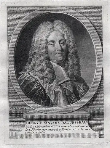 Henry Francois Daguesseau - Henri Francois d'Aguesseau (1668-1751) Chancelier chancellor Jansenist Kanzler Fra