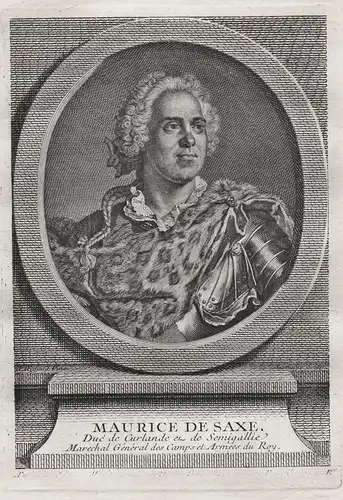 Maurice de Saxe - Moritz von Sachsen (1696-1750) Feldherr Goslar Kurland Chambord Portrait