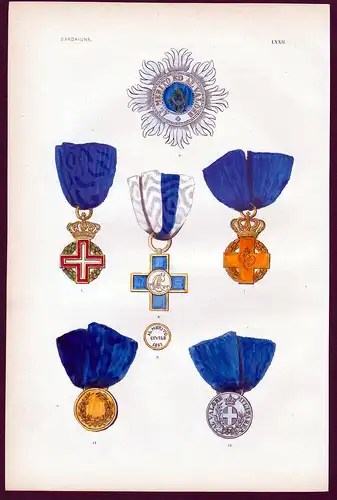 Sardaigne - Sardegna Sardinien medaglia Orden medal decoration Medaille