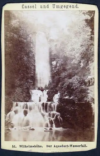 51. Wilhelmshöhe. Der Aquaduct-Wasserfall. - Kassel Foto Photo Fotografie photograph CDV