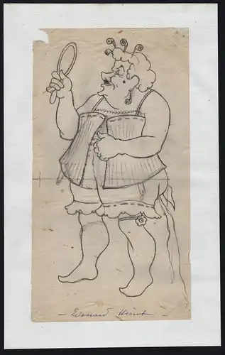 Edouard Heriot - Edouard Herriot (1872-1957) politician Parti radical caricature Karikatur