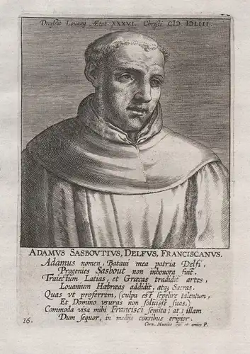 Adamus Sasboutius (1516 - 1553) / Adam Sasbout Delft classical scholar Leuven humanist Portrait