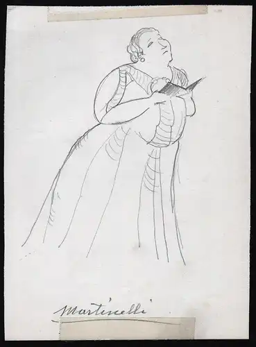 Martinelli - Germaine Martinelli (1887-1964) chanteuse opera singer Opernsängerin caricature Karikatur Portrai