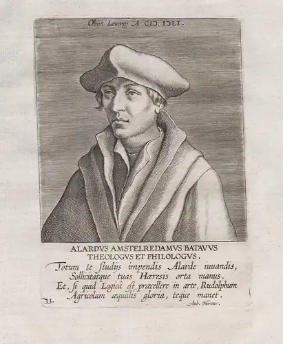 Alardus Amstelredamus Batavus - Alardus von Amsterdam (1490 - 1544) writer philologe Portrait