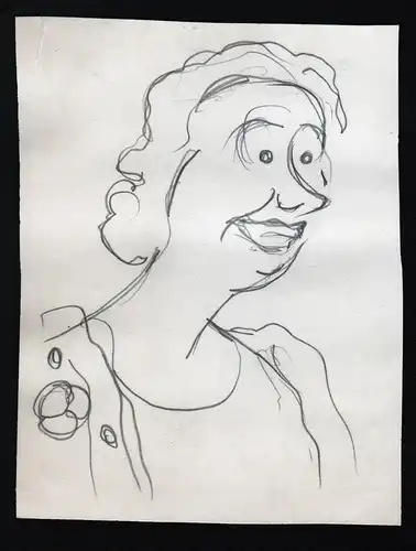 (O. Moulin) - Odette Moulin actress actrice Film cinema caricature Karikatur Portrait