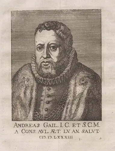 Andreas Gail - Andreas von Gaill (1526 - 1587) Köln Kanzler Portrait