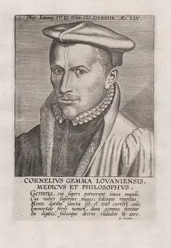 Cornelius Gemma Lovaniensis (1535 - 1578) / Cornelius Gemma physician astronomer astrologer Leuven Mechelen Po