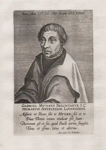 Gabriel Mudaeus Brechtanus - Gabriel Mudaeus (1500 - 1560) jurist Humanist Brecht Leuven Louvain Portrait