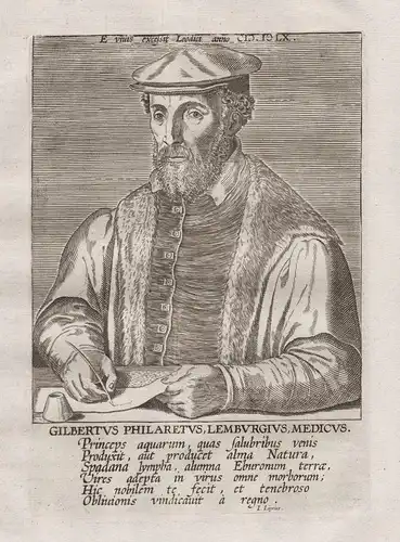 Gilbertus Philaretus, Lemburgius Medicus - Gilbert Fuchs Philaretus (1504 - 1567) Arzt Balneologe physician Li