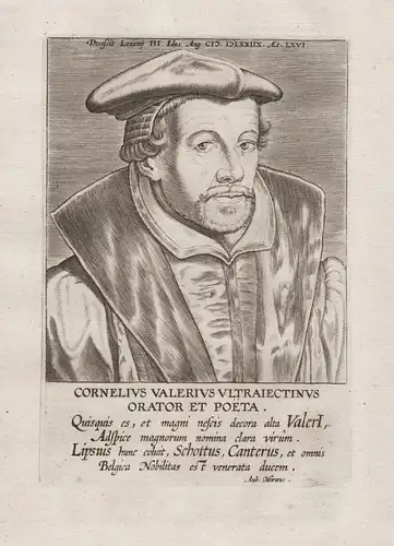 Cornelius Valerius Ultraiectinus Orator et Poeta - Cornelius Valerius (1512-1578) Dutch humanist Utrecht Leuve