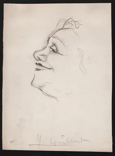 Y. Guilbert - Yvette Guilbert (1865-1944) actrice actress Schauspielerin singer chanteuse Film cinema caricatu