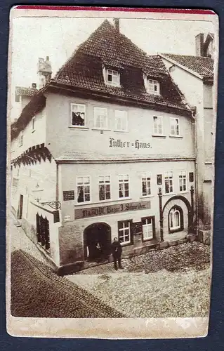 (Lutherhaus - Eisenach - mit dem Basar J. Schneider) -  Foto Photo Fotografie photograph CDV