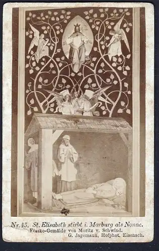 Nr. 45. St. Elisabeth stirbt i. Marburg als Nonne. - Wartburg Eisenach Thüringen Foto Photo Fotografie photogr