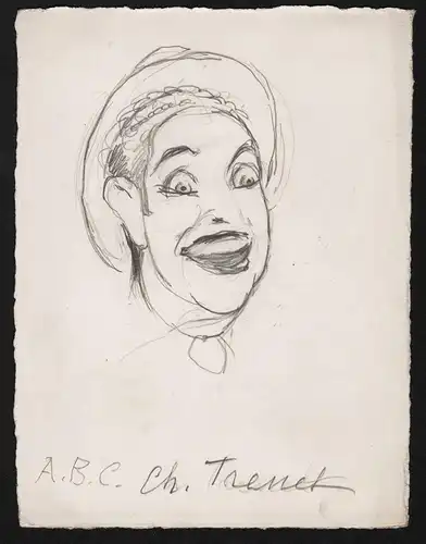 A. B. C. Ch. Trenet - Charles Trenet (1913-2001) auteur compositeur singer songwriter composer Komponist caric