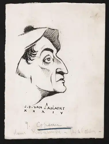 J. Copeau - Jacques Copeau (1879-1949) theatre director dramatist producer caricature Karikatur Portrait