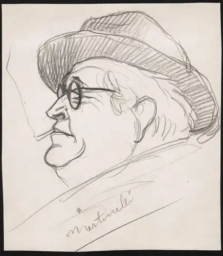 Martinelli - Charles Martinelli (1882-1954) acteur actor Paris Film caricature Karikatur Portrait