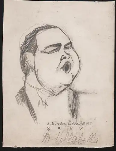 M. Villabella - Miguel Villabella (1892-1954) Opernsänger opera singer chanteur tenor caricature Karikatur Por