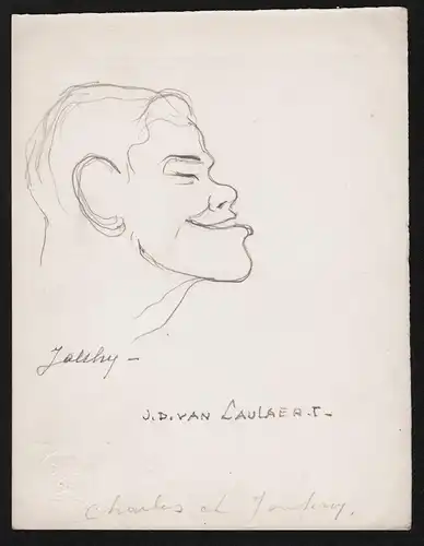 Johny / Charles et Johny - Johny Hess (1915-1983) chanteur compositeur Swing Jazz singer composer caricature K