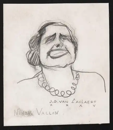 Ninon Vallin - Ninon Vallin (1886-1961) cantatrice actrice Soprano singer caricature Karikatur Portrait