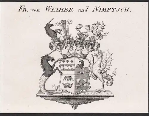 Fr. von Weiher und Nimptsch - Wappen coat of arms