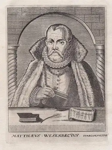 Matthaeus Wesenbecius - Matthias Wesenbeck (1531-1586) Antwerp jurist Jena Wittemberg Portrait