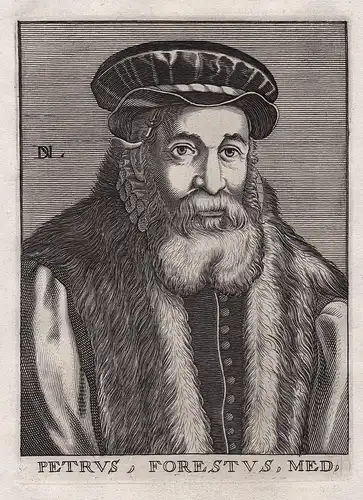 Petrus, Forestus, Med - Pieter van Foreest (1521-1597) Arzt physician Alkmaar Dutch Portrait