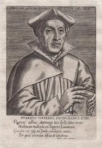 Ruardus Tapperus (1487 - 1559) / Ruard Tapper Dutch theologian Leuven Cambron Enkhuizen Portrait