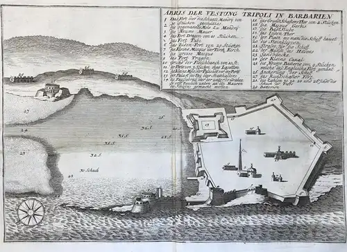 Abris der Vestung Tripoli in Barbarien - Tripoli Libyen Libya Festung fortress plan