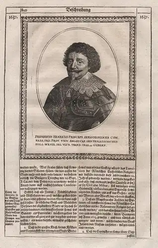 Fridericus Henricus - Frederik Hendrik van Oranje / Friedrich Heinrich von Oranien (1584-1647) Niederlande Net