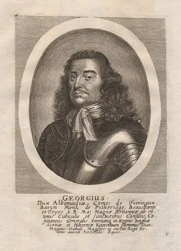Georgius dux Albemarliae comes de Torrington - George Monck Duke of Albemarle (1608-1670) general Portrait