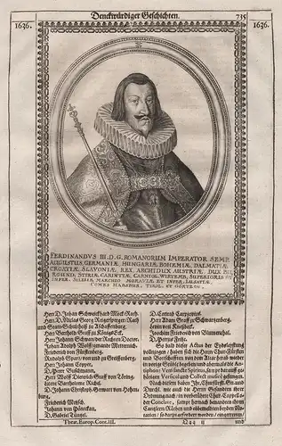 Ferdinandus III. - Ferdinand III. (1608-1657) HRR Kaiser König emperor king gravure Portrait