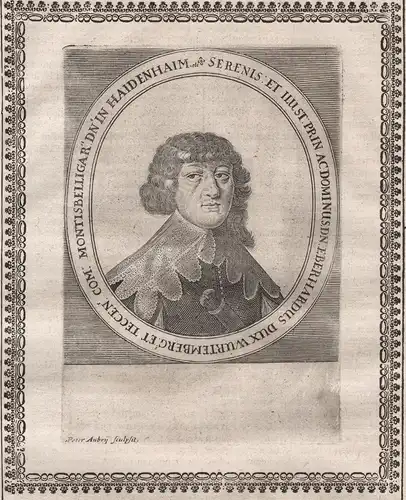 Eberhardus dux Wurtemberg - Eberhard III. Württemberg (1614-1674) Herzog duke gravure Portrait