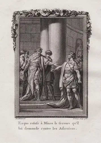 Eaque refuse a Minos le secours qu'il lui demande... - Aeacus Minos Mythologie mythology Ovid Metamorphoses gr