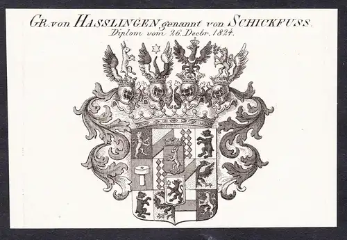 Gr. von Hasslingen genannt von Schickfuss -  Wappen coat of arms