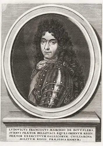 Ludovicus Franciscus Marchio de Boufflers - Louis-Francois de Boufflers (1644-1711) marechal gravure Portrait