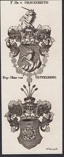 F. Hr. v. Gravenreuth / Frey-Hren. von Guttenberg - Wappen coat of arms