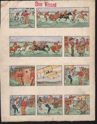(A group of men horseriding) - Comic book illustration bande dessinée